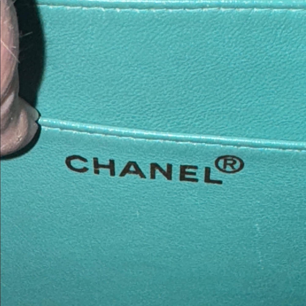 CHANEL Turquoise Seafoam green caviar leather classic briefcase Kelly top handle - Picture 14 of 16